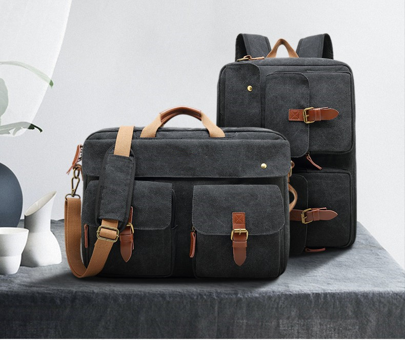 Canvas Travel Backpack Messenger Bag