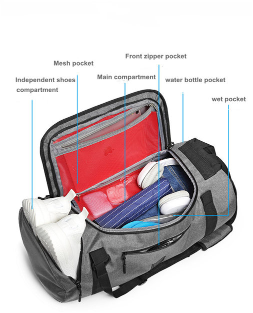 Shoes Compartment Travel Backpack